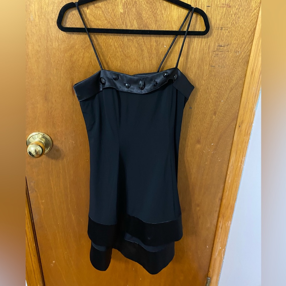 110 West Spaghetti strap black dress